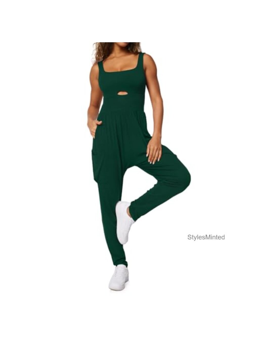 Casei Women's Loose Sleeveless Jumpsuit Romper with Pockets